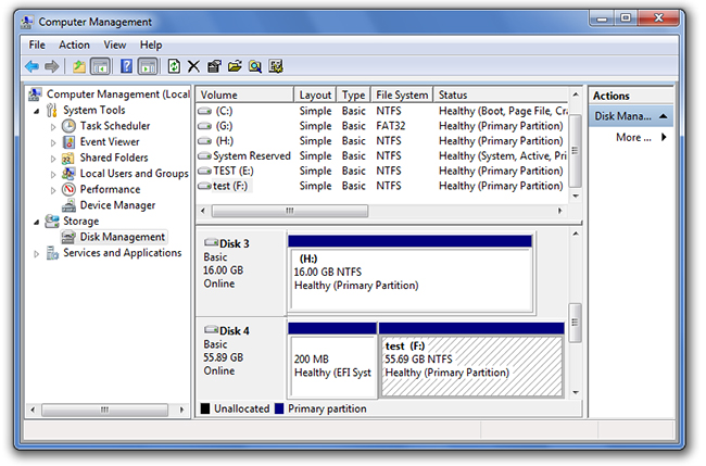 computer manager to repair flash drive