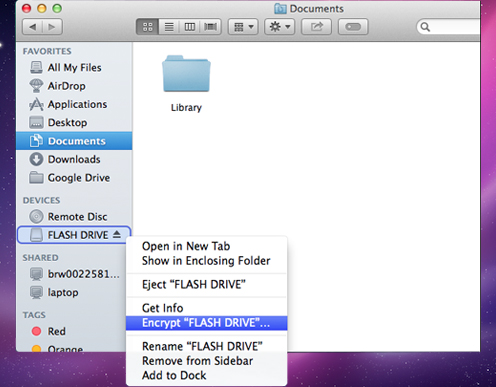 open flash drive on Mac
