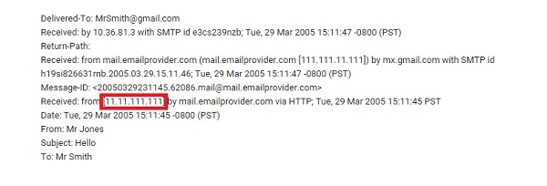 find email sender location