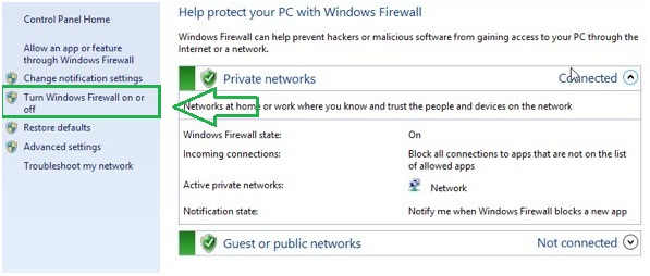 disable windows firewall