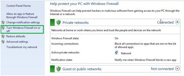 disable windows firewall