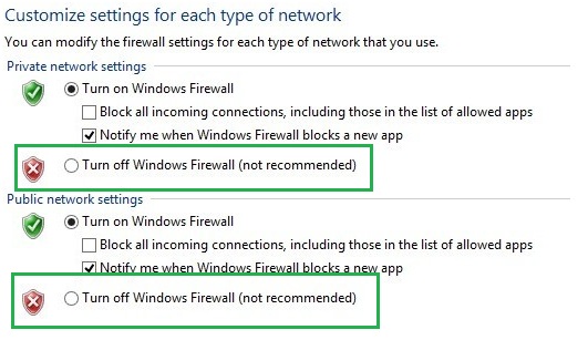 disable windows firewall