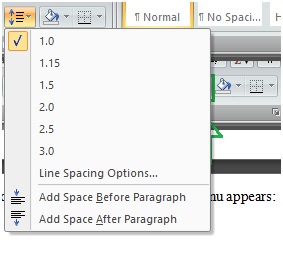 choose line spacing option