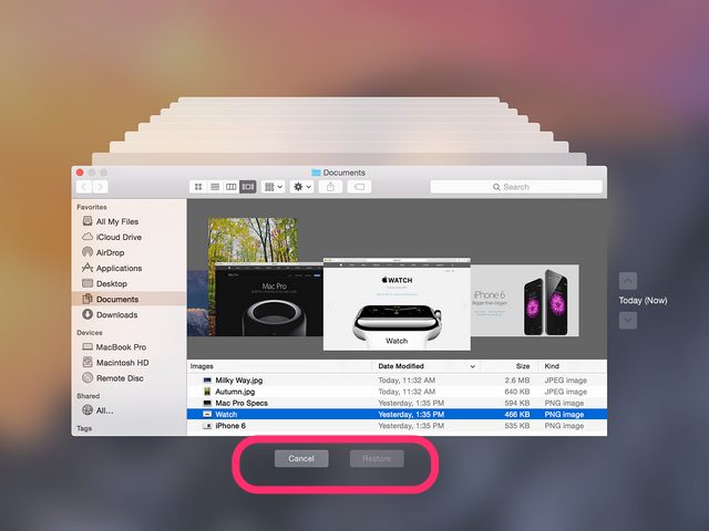 recover deleted internet history on Mac with time machine step 3