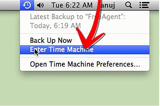 recover deleted internet history on Mac with time machine step 2
