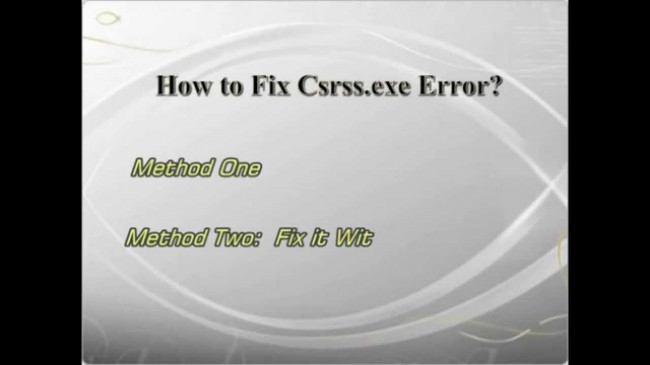 fix csrss.exe related problems