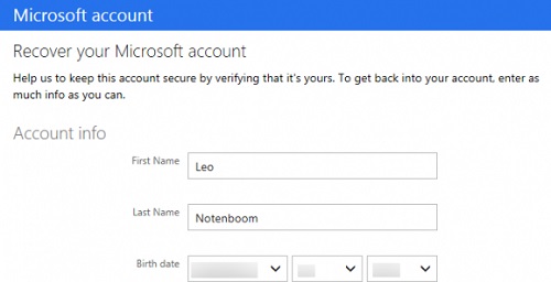 recover hotmail password