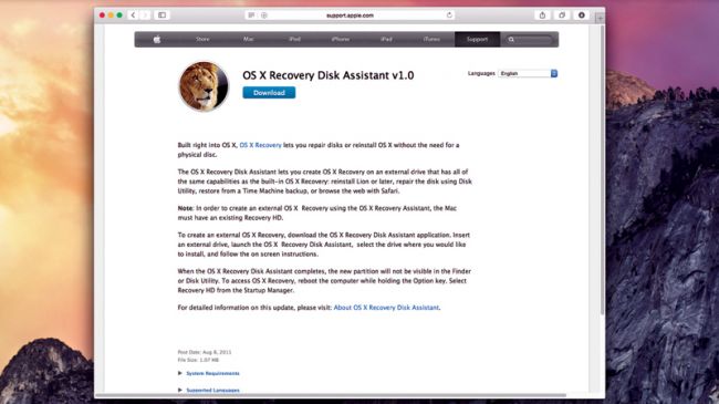 os x recovery disk assistant