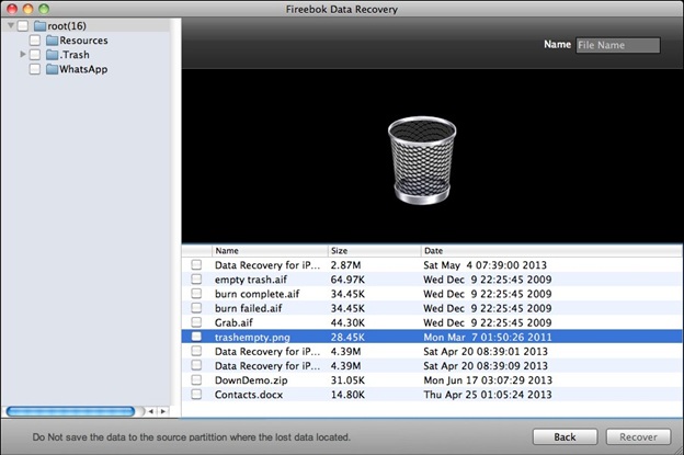 Fireebok formatted files from external hard drive on Mac