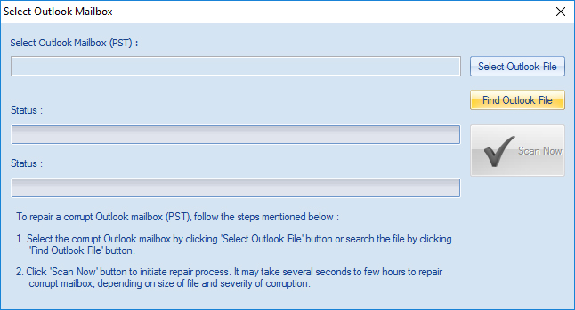 recover deleted contacts from PST files step 1