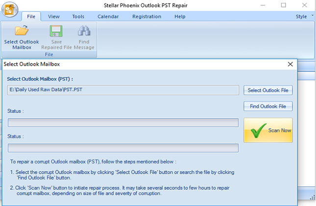 recover email from encrypted PST files step 4