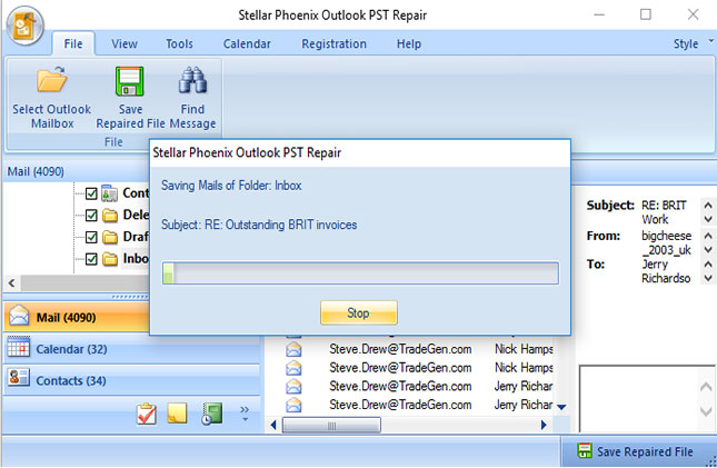 recover permanently deleted email from PST files step 7