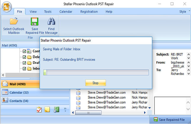 recover deleted email attachments from PST file step 6