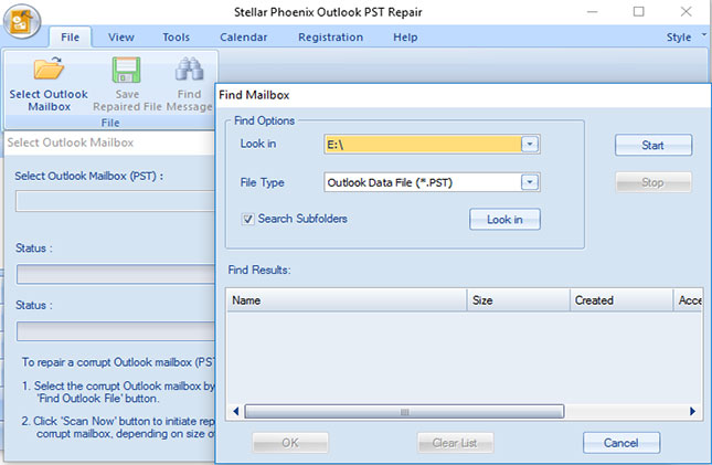 Recover deleted email from PST files step 2