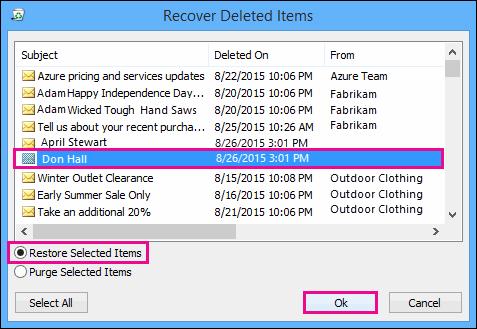 recover outlook contacts step 3