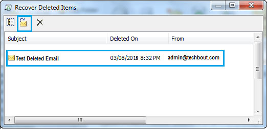 recover deleted email in outlook step 3