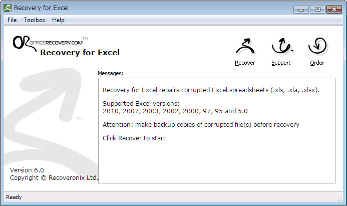 recovery for excel