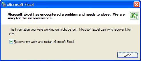fix Excel file error