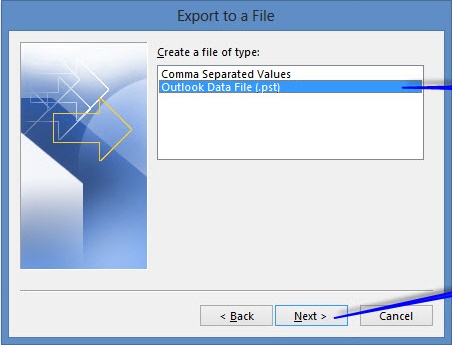 import repaired PST files step 5