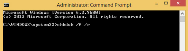 fix hard drive problems with command prompt step 1