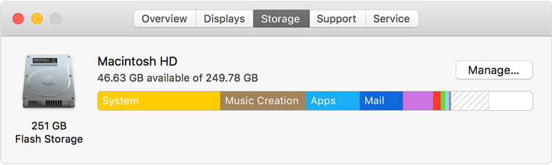 free up storage space on mac