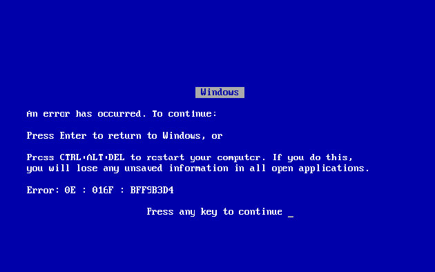 windows blue screen