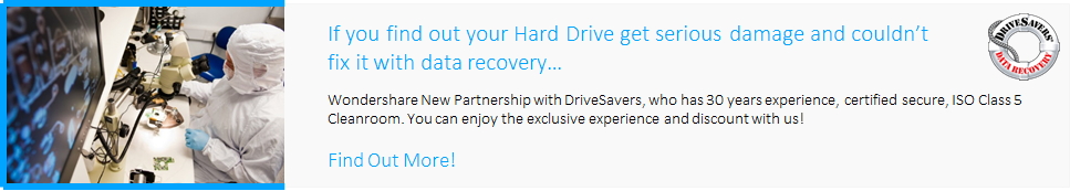 Data recovery service-Wondershare New partnership with DriveSavers