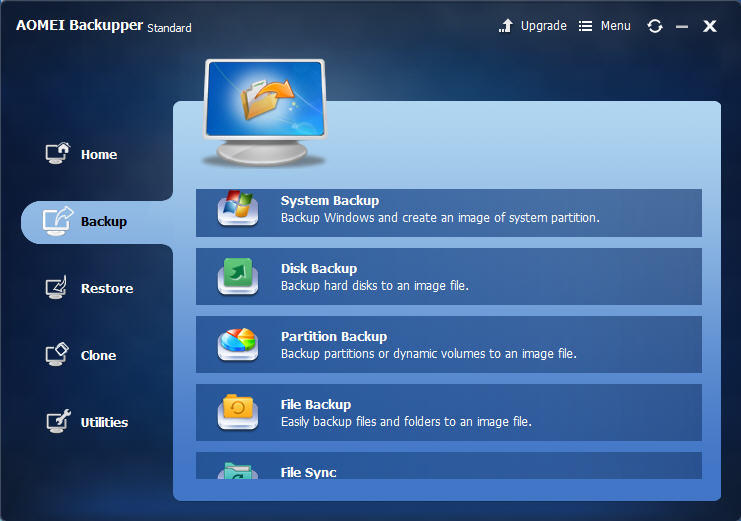 backup windows 7 with aomei backupper