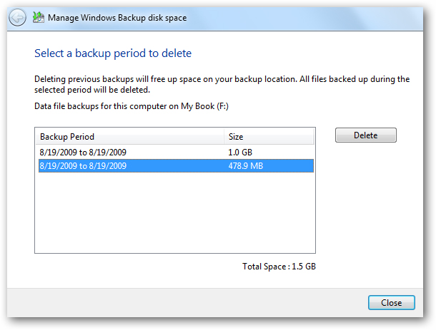 manage windows backup size