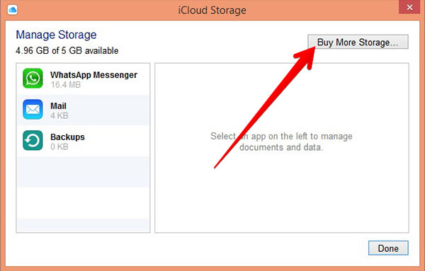 manage icloud storage
