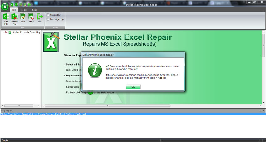 repair excel file step 1