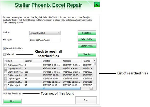 recover corrupt Excel items step 2