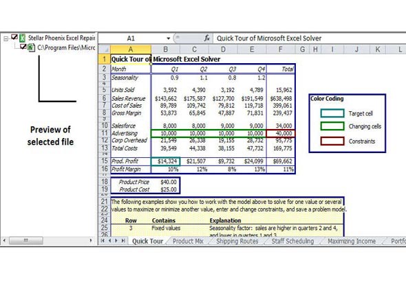 repair excel file step 2