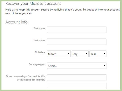 outlook email password recovery