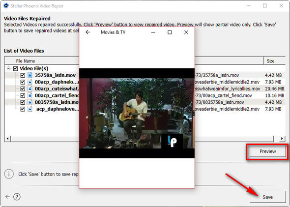 save repaired MP4 videos to pc