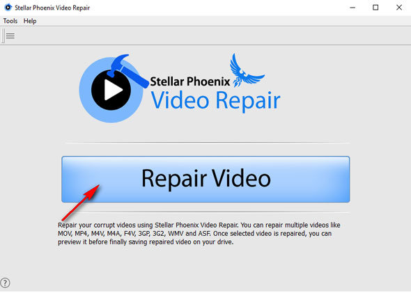 repair corrupt HD video file step 1