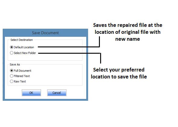 repair damaged word file step 4