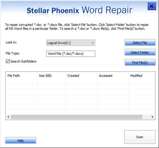repair MS word files step 1