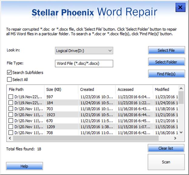 repair damaged word file step 2