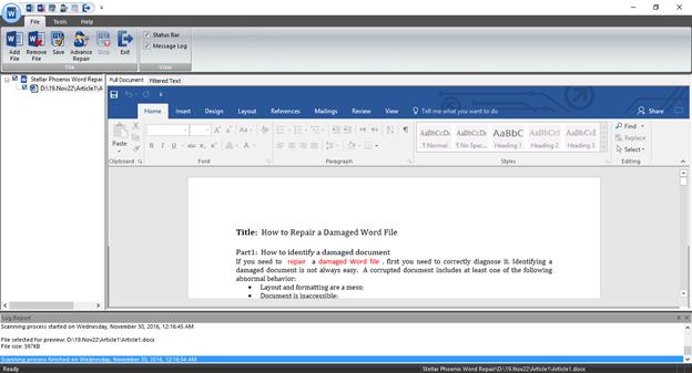 repair damaged word file step 3
