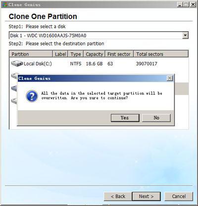 copy partition to new hard drive