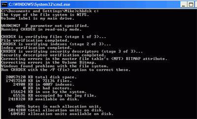 disk error checking tool