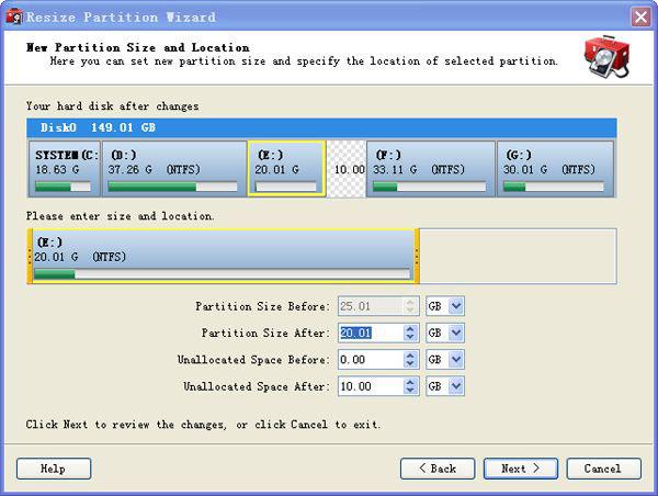 xp split partition