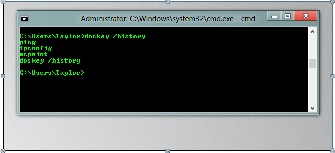 Use the doskey command to delete files and folders