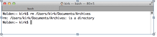 Deleting files/folders using command line on Mac