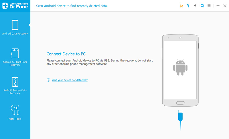 android data recovery - connect android device