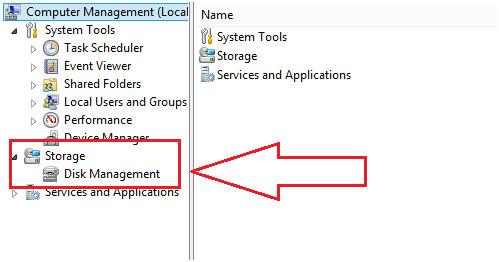 find the disk management to repair flash drive