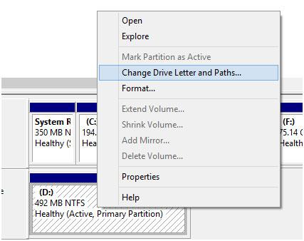 change drive letter and paths to repair flash drive