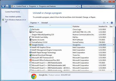Remove Google Chrome from computer