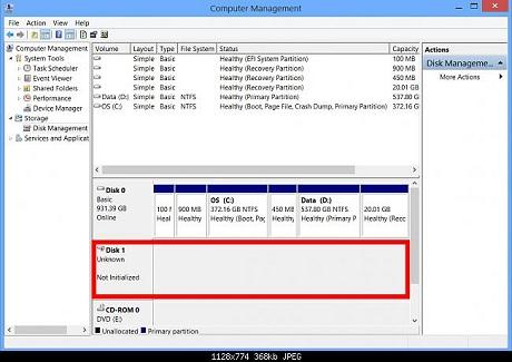 hard drive not initialized